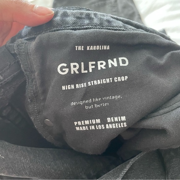 GRLFRND Karolina High Rise Straight Crop Jeans in Black Size 31 - Picture 14 of 15
